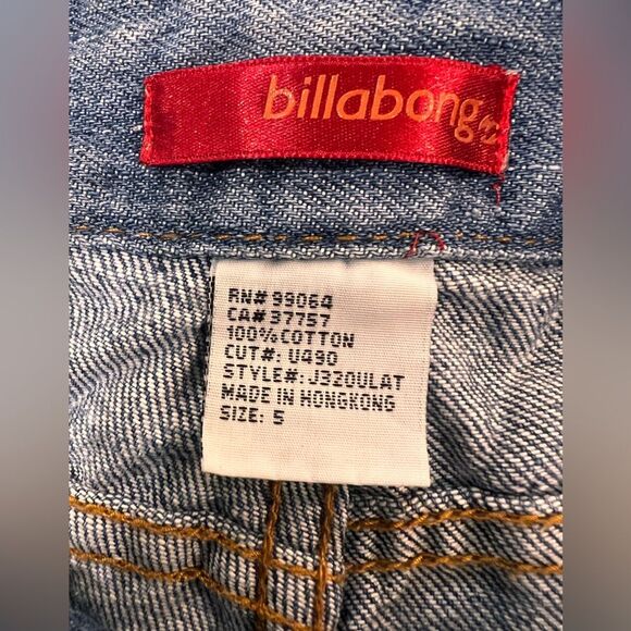 Y2K Boho Billabong Low Rise Embroidered Jeans VTG 90s Flared Light Wash 30x33 - Picture 6 of 7